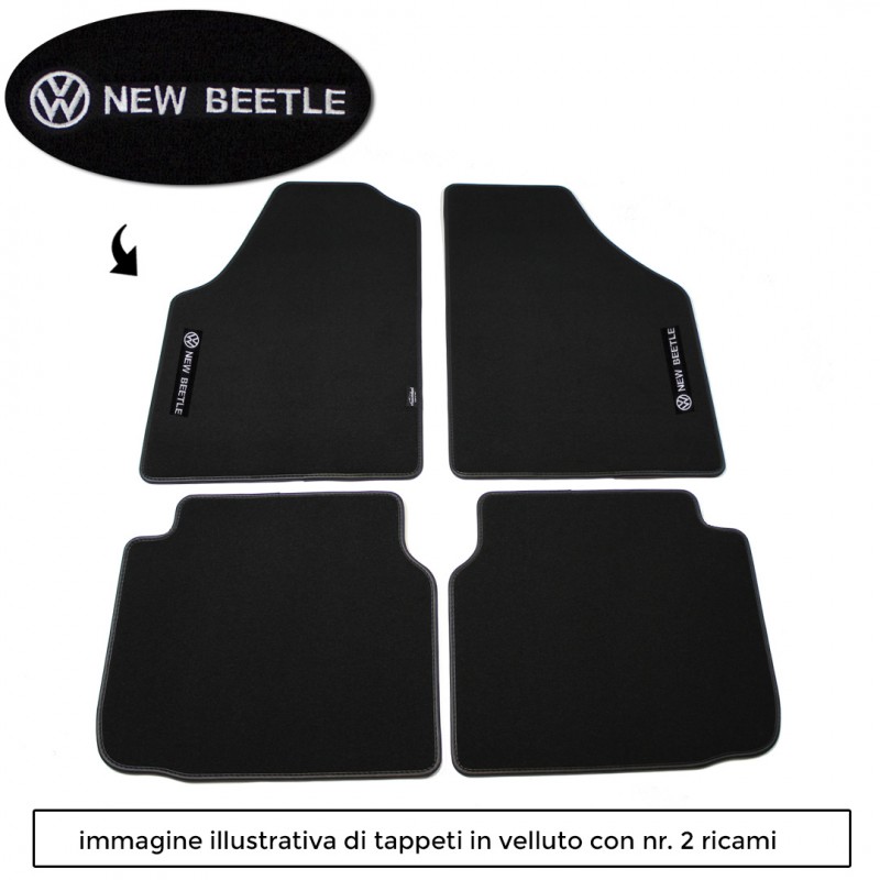 Logo NEW BEETLE con 2 ricami diretti su tappeti anteriori