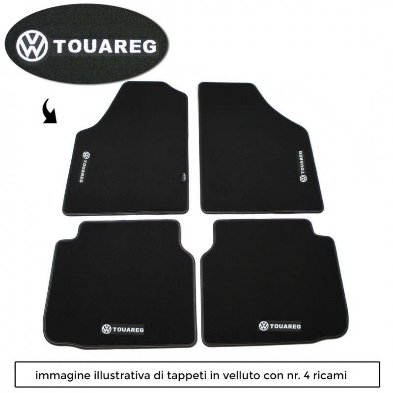 Logo TOUAREG con 4 ricami diretti su tappeti anteriori e posteriori