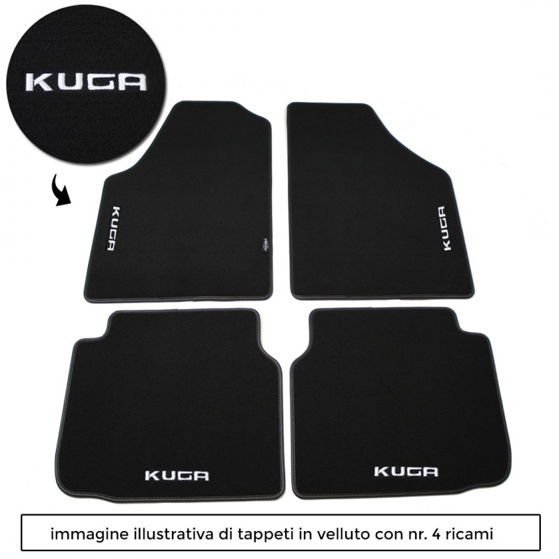 Logo KUGA con 4 ricami diretti su tappeti anteriori e posteriori