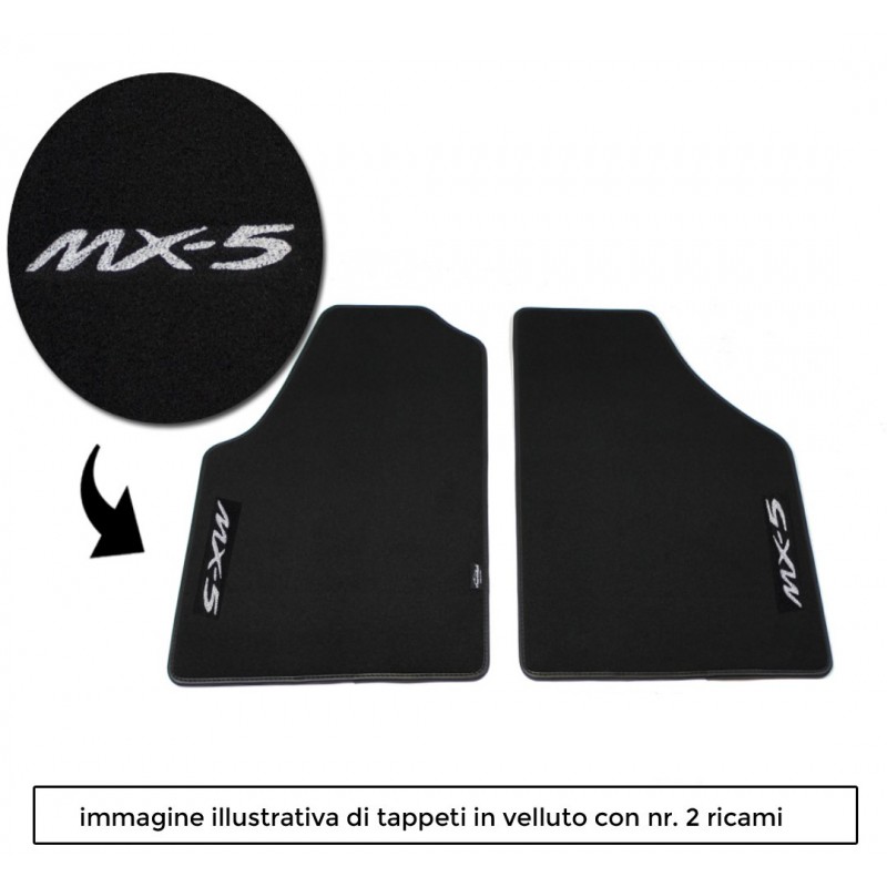 Logo MX5 per 2 tappeti solo anteriori con 2 ricami diretti