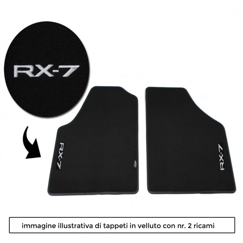 Logo RX 7 per 2 tappeti solo anteriori con 2 ricami diretti